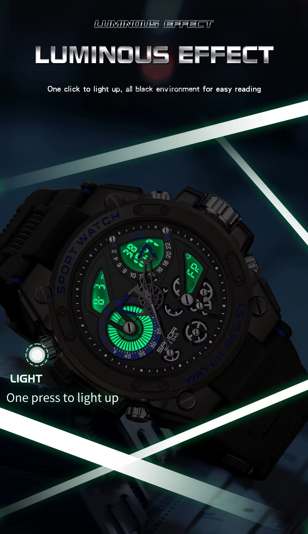 Montre électrique multifonction pour homme