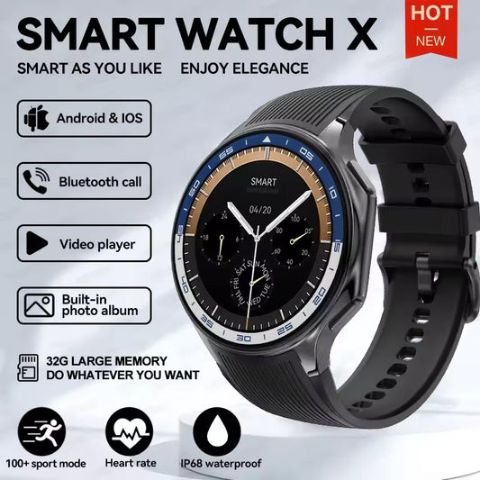 Montre intelligente avec écran rond pour Homme