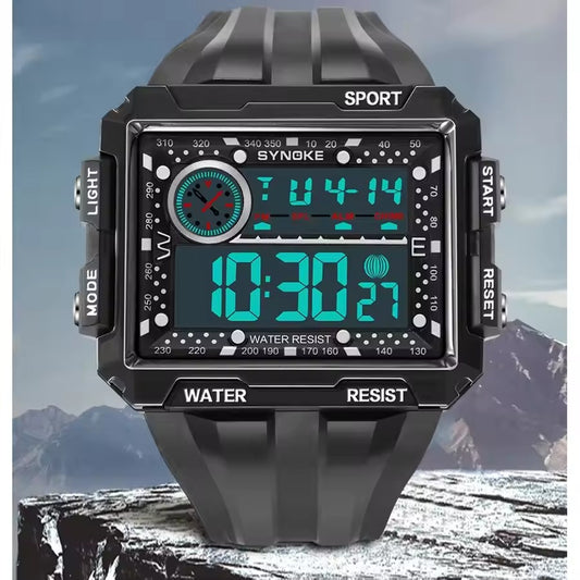 Montre numérique grand écran pour hommes