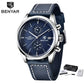 Montre chronographe en cuir pour hommes