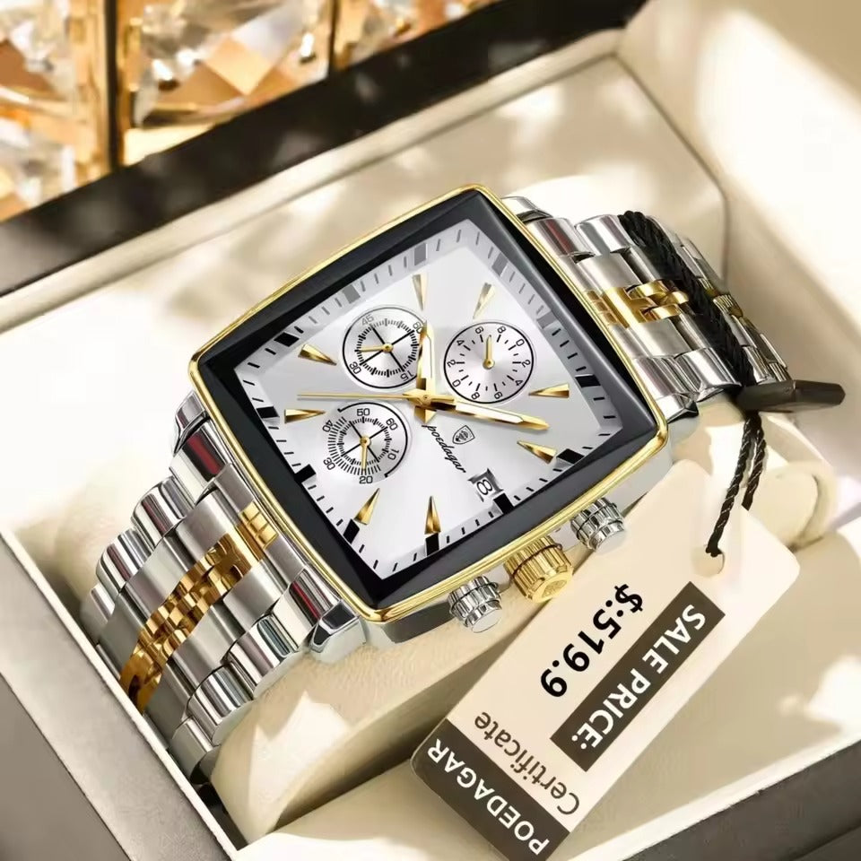 Montre carrée de luxe pour hommes