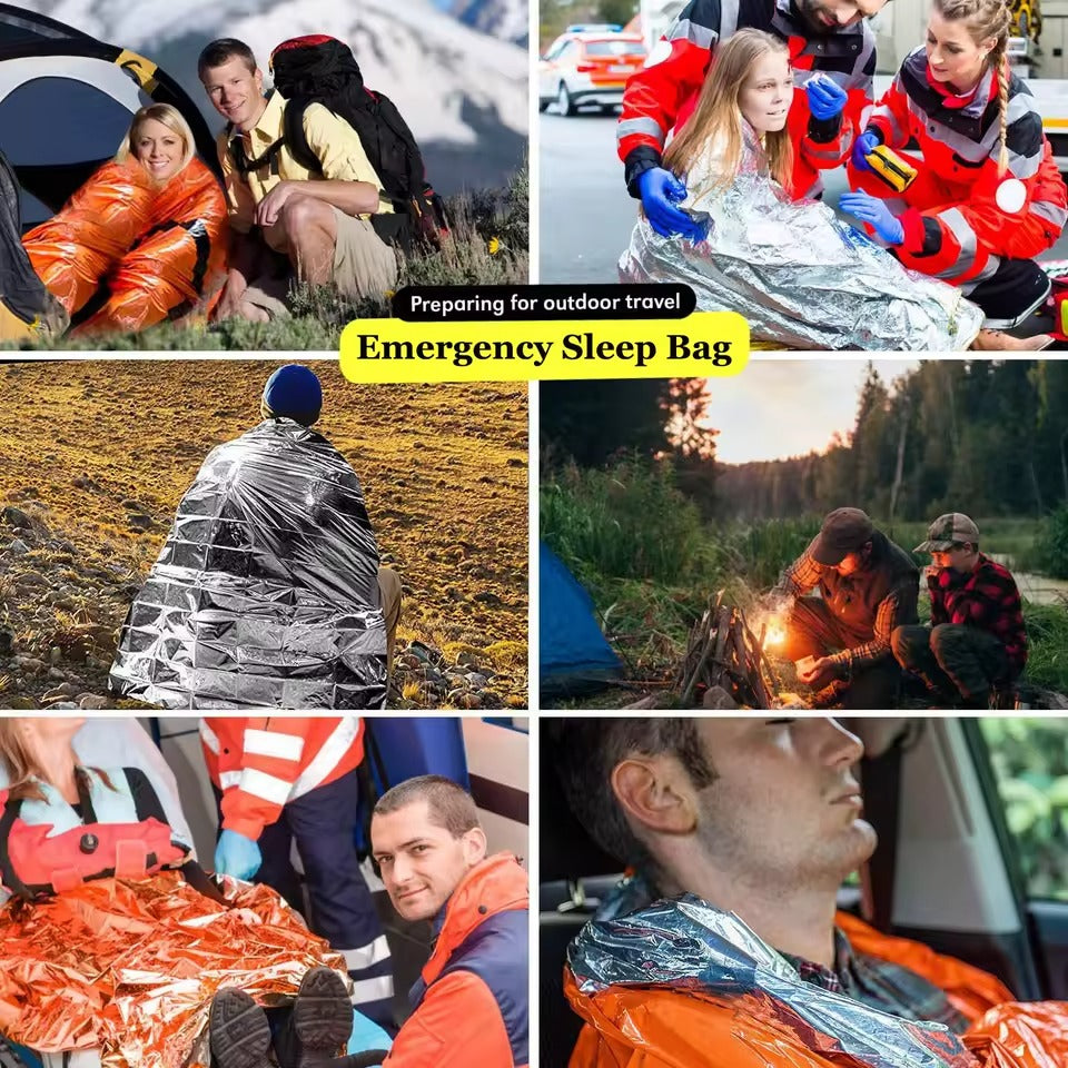 Sac de couchage de survie d'urgence étanche portable