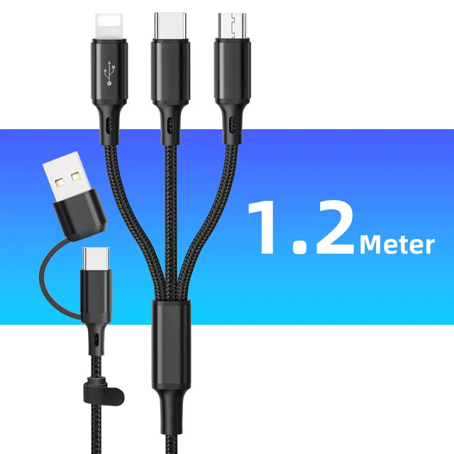 Câble de charge rapide 3 en 1 multiple  USB, type C