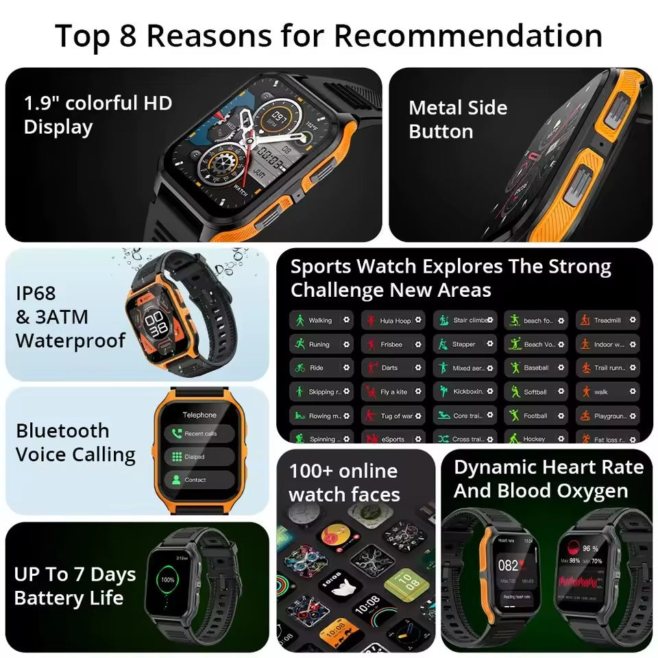 Montre intelligente étanche pour homme