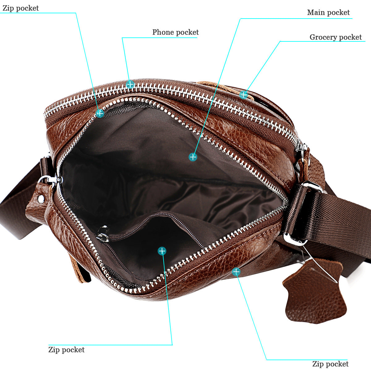 Sac à bandoulière en cuir Pu pour hommes