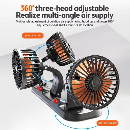 Ventilateur Réglable 360° pour Voiture & Bureau