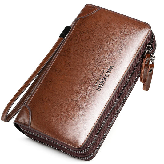 Portefeuille long en cuir PU pour hommes