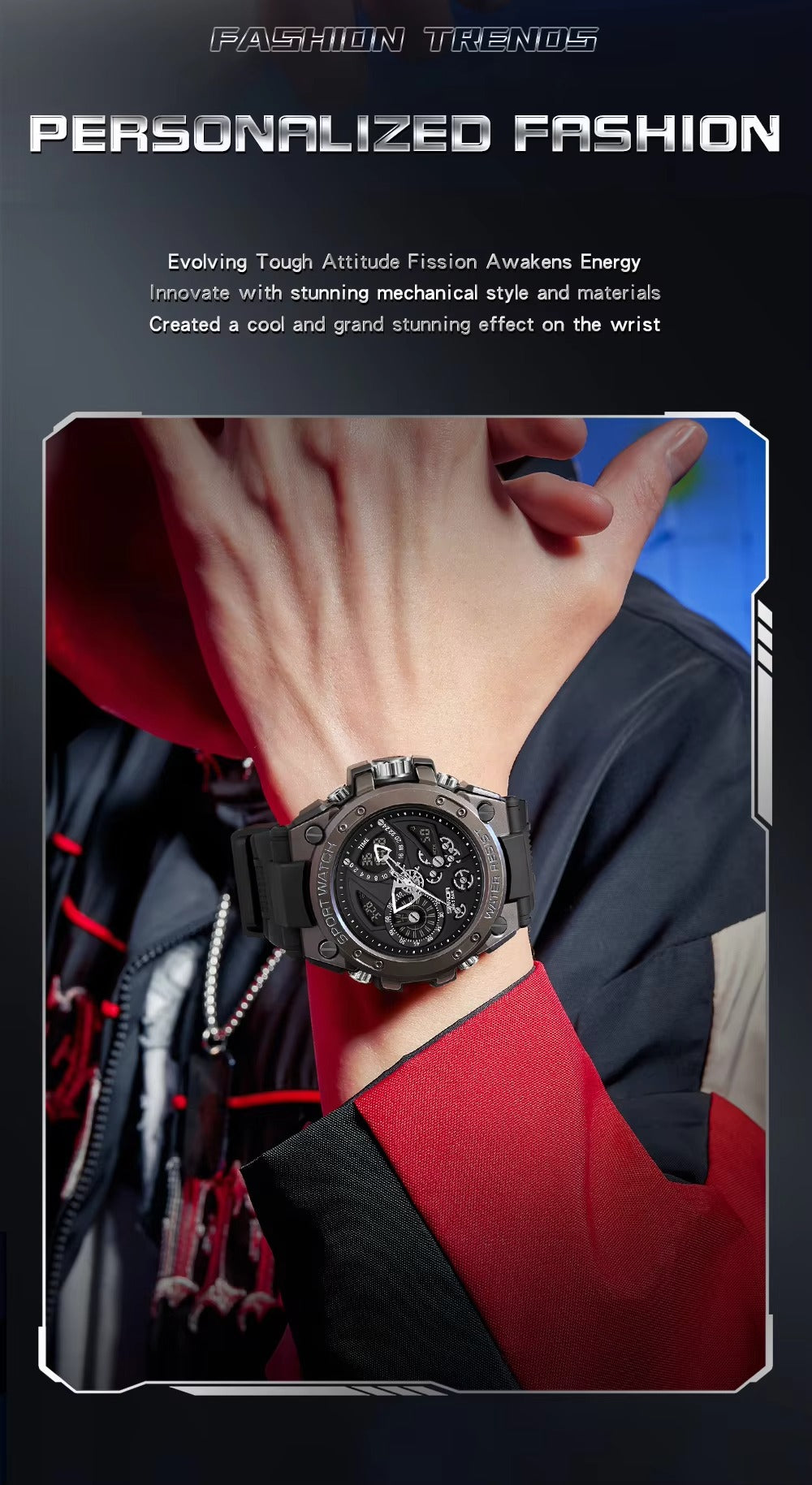Montre électrique multifonction pour homme