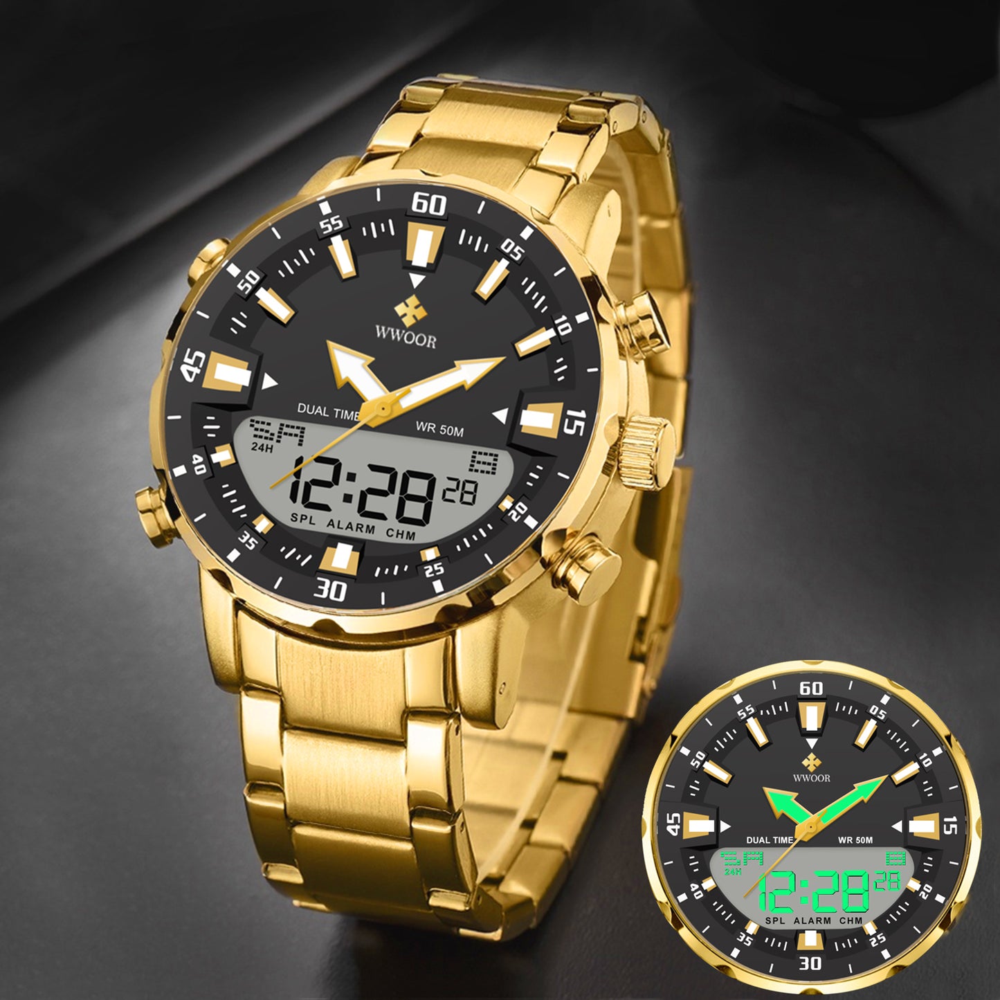 Montre numérique de luxe pour hommes