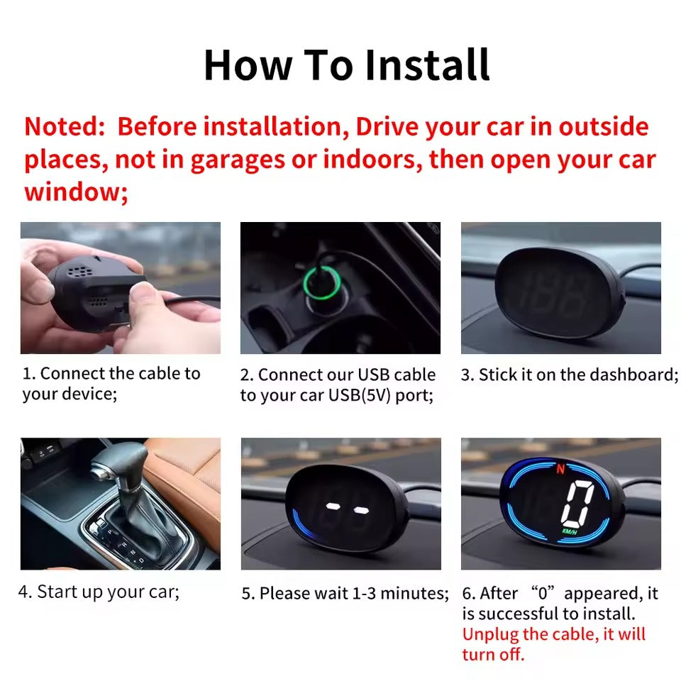 Compteur de Vitesse GPS H2 , Affichage Tête Haute Intelligent
