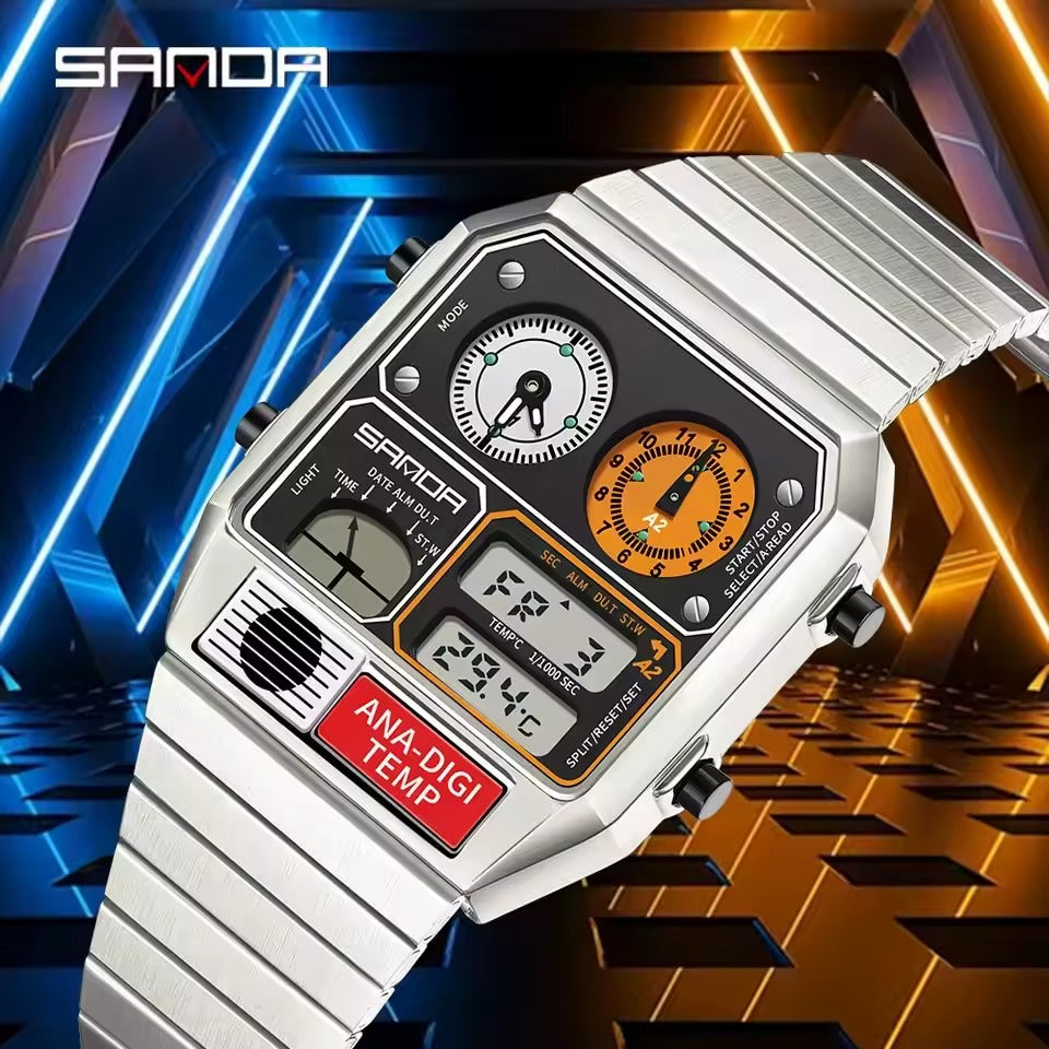 Montre électronique carré pour hommes