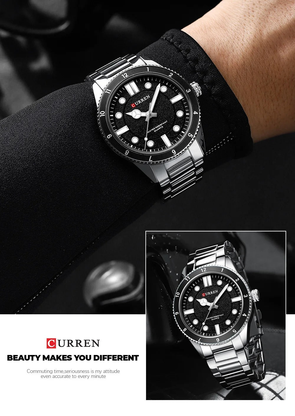 Montre à Quartz pour hommes d'affaires