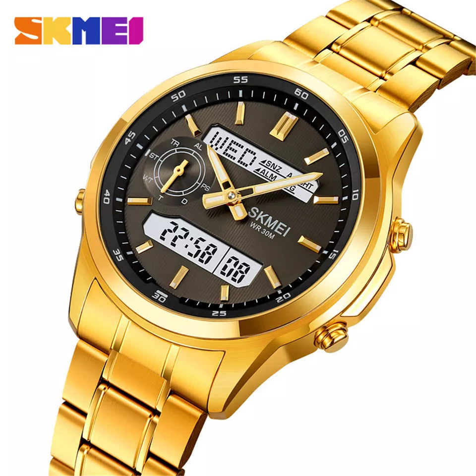 Montre numérique en acier pour hommes