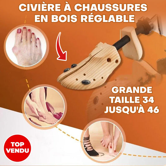 Civière de Chaussure en Bois réglable taille M