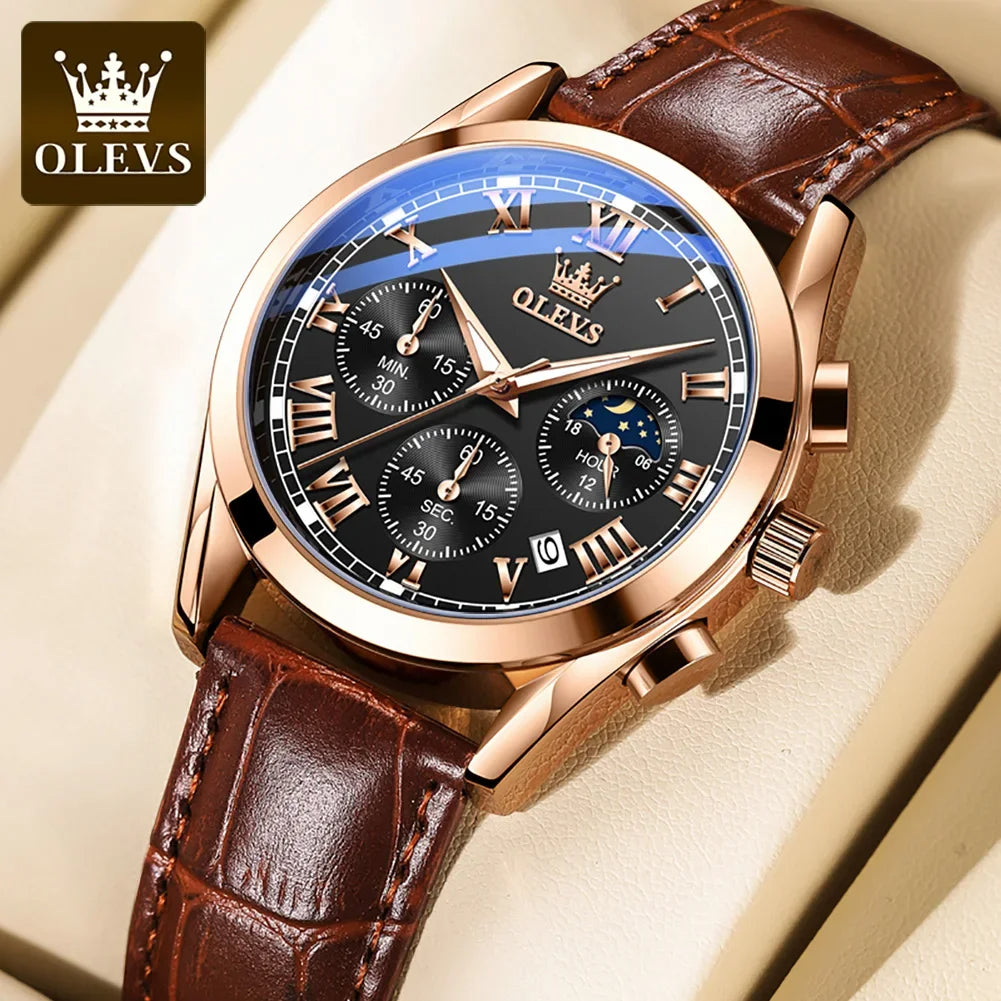 Montre de luxe en cuir pour hommes