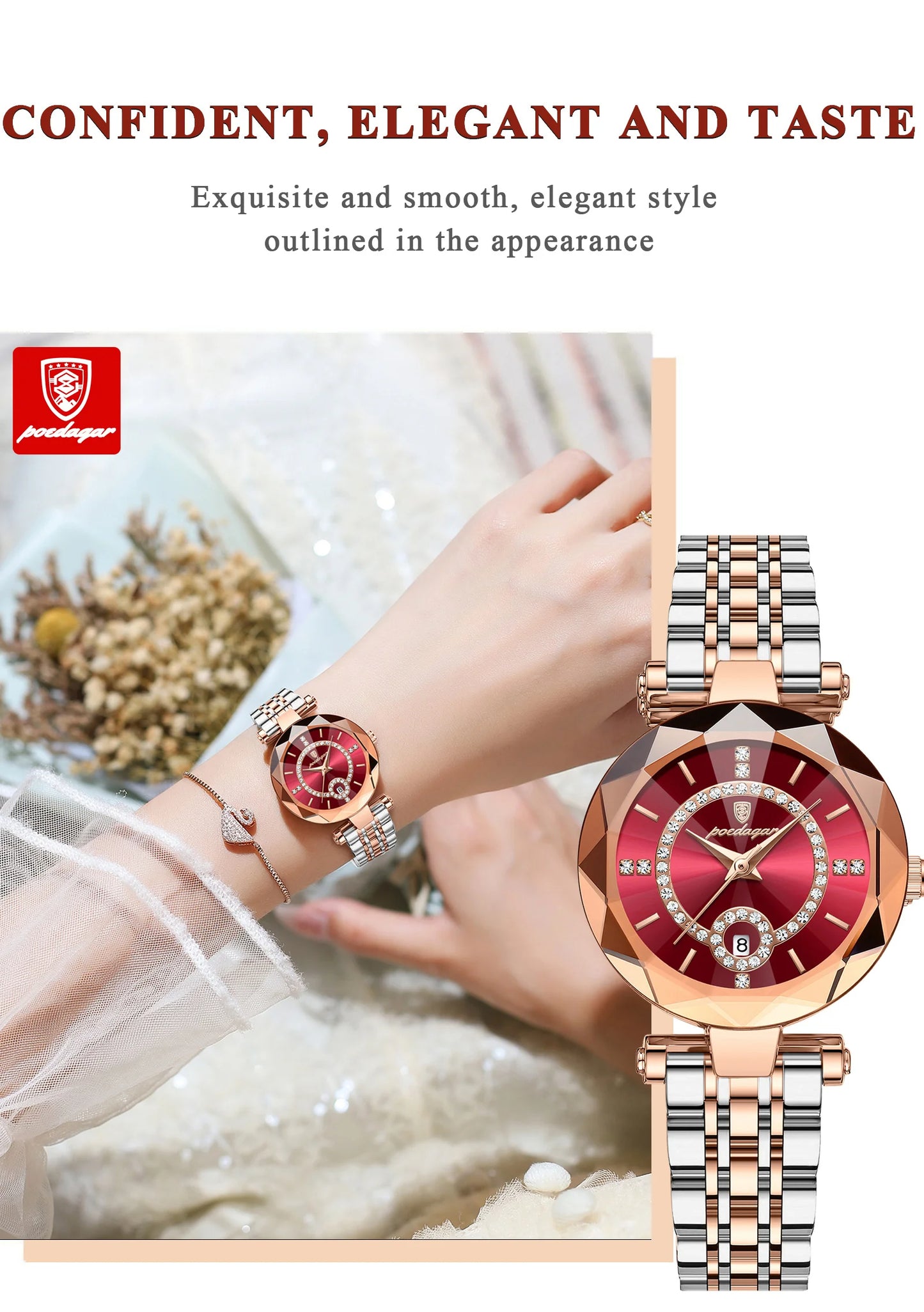 Montre brillante de luxe pour femme