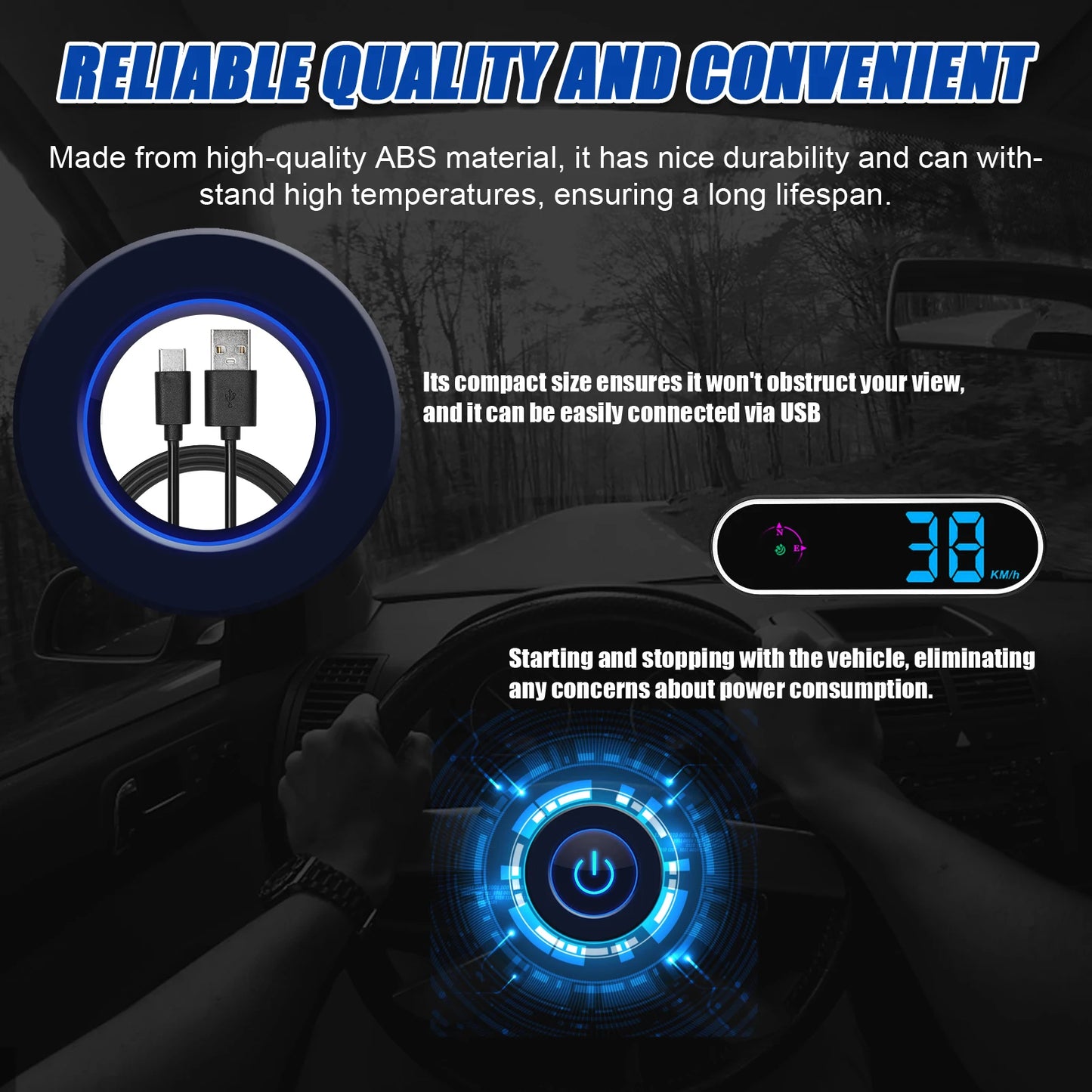 Compteur de vitesse numérique GPS à affichage tête de voiture