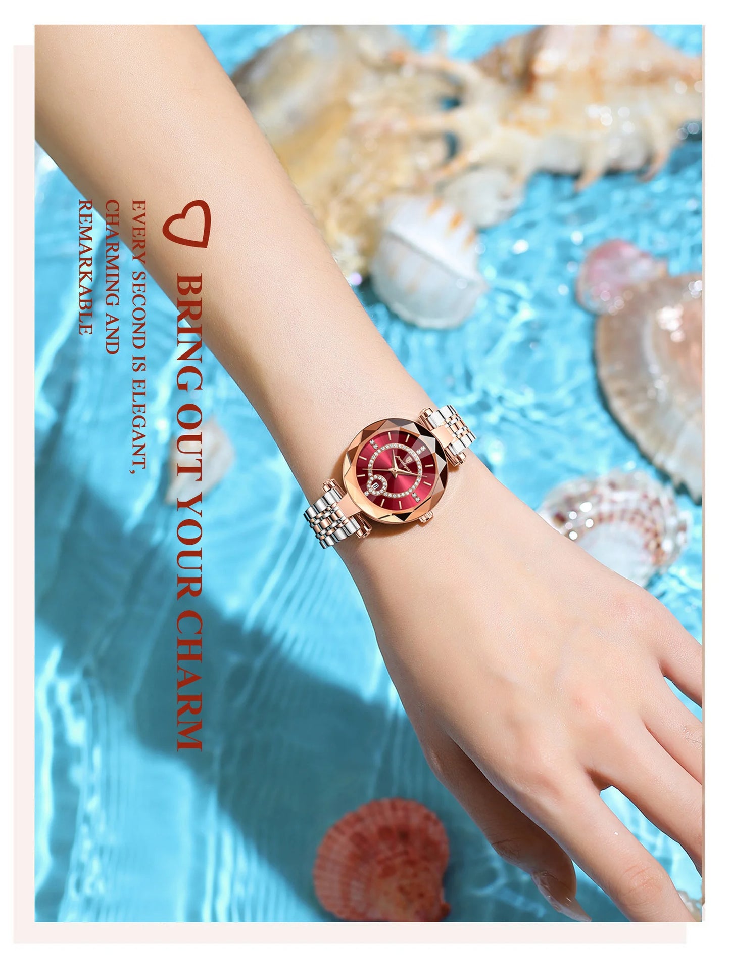 Montre brillante de luxe pour femme
