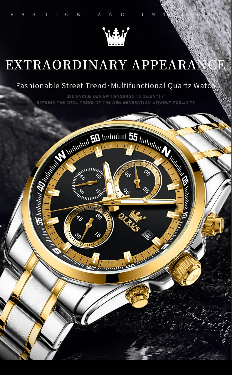 Montre à Quartz chronographe pour hommes