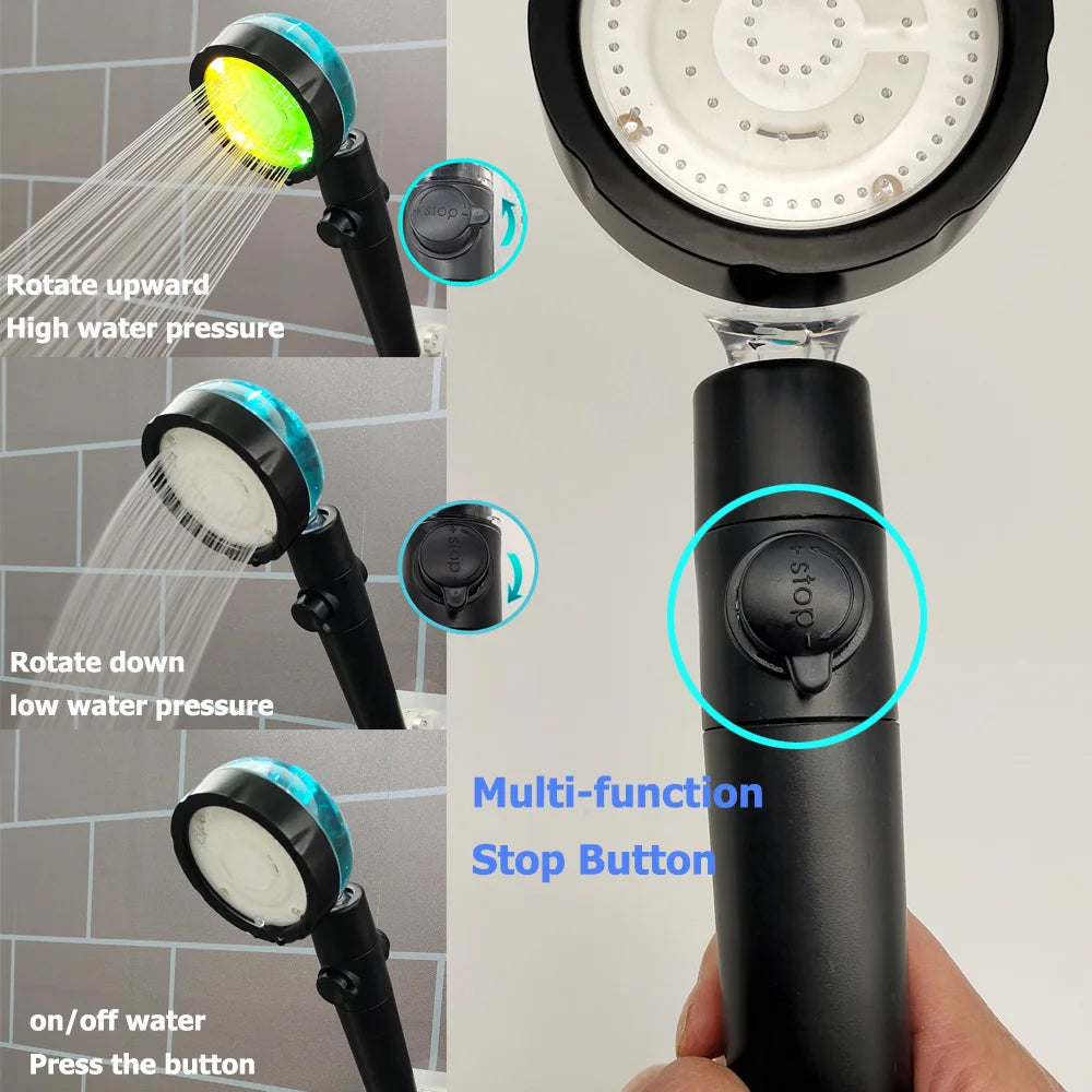 Pommeau de douche LED à affichage de la température