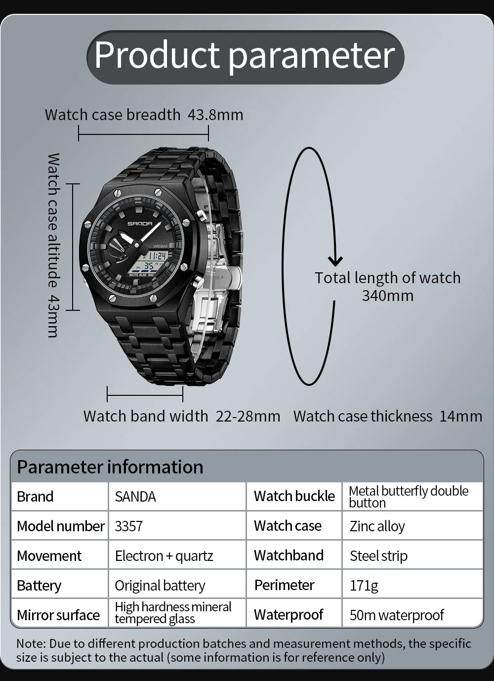 Montre multifonctionnel pour hommes