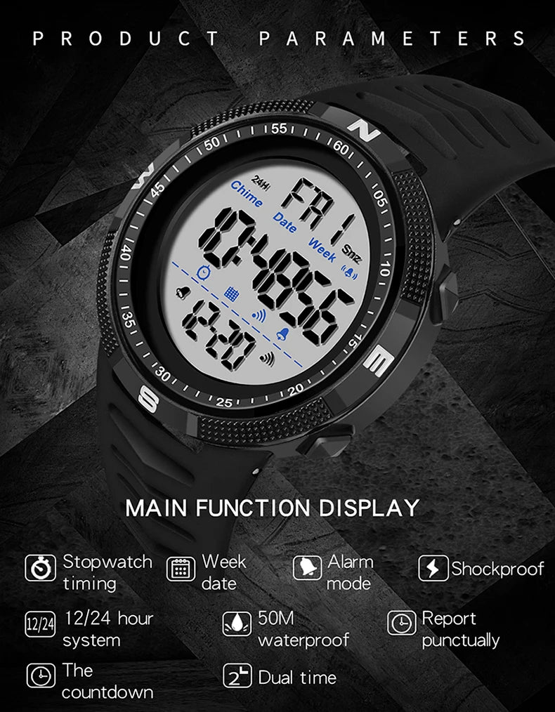 Montre mode numérique pour homme