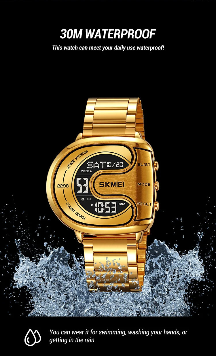 Montre numérique étanche pour hommes
