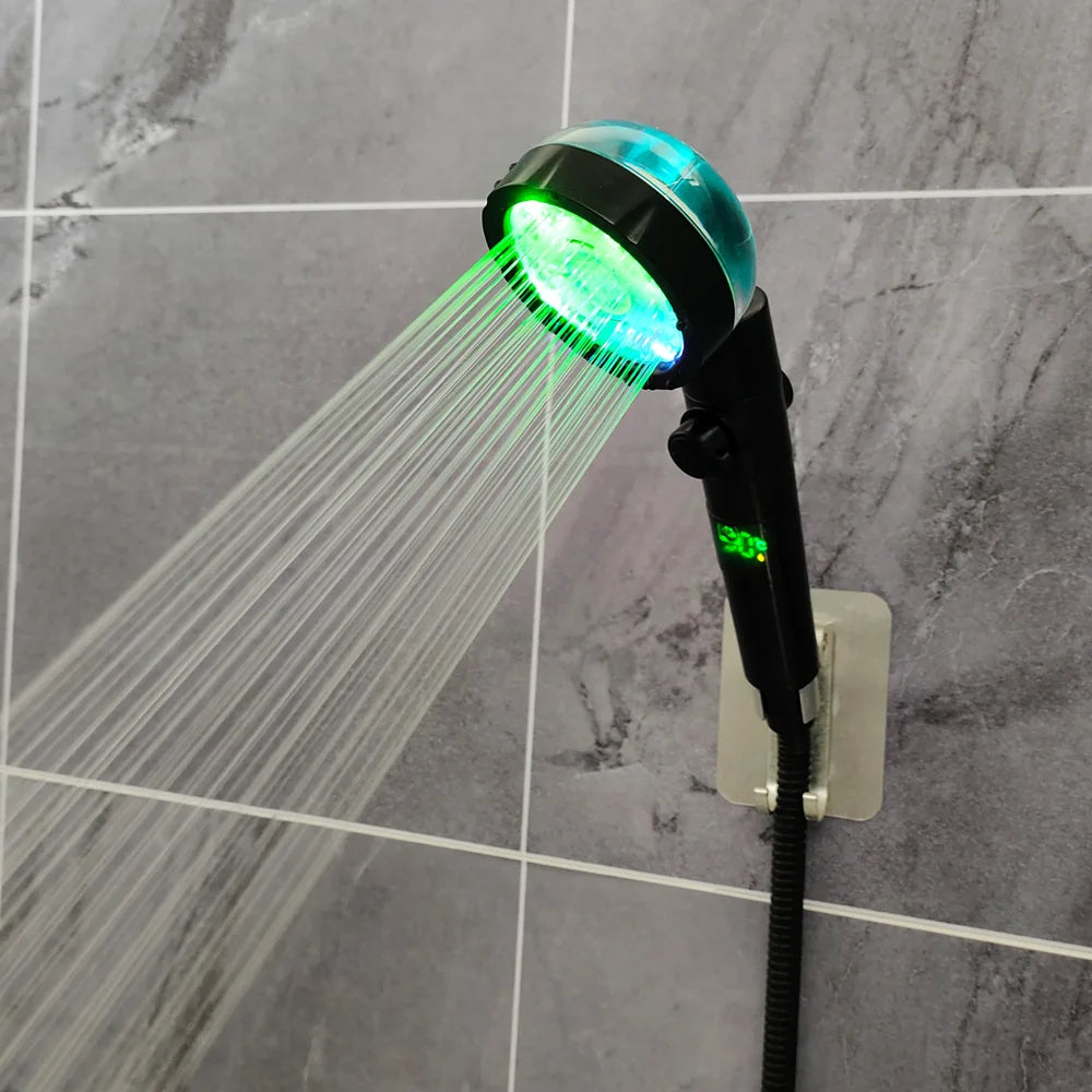 Pommeau de douche LED à affichage de la température