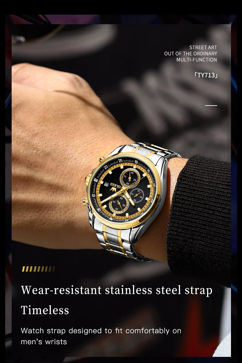 Montre à Quartz chronographe pour hommes