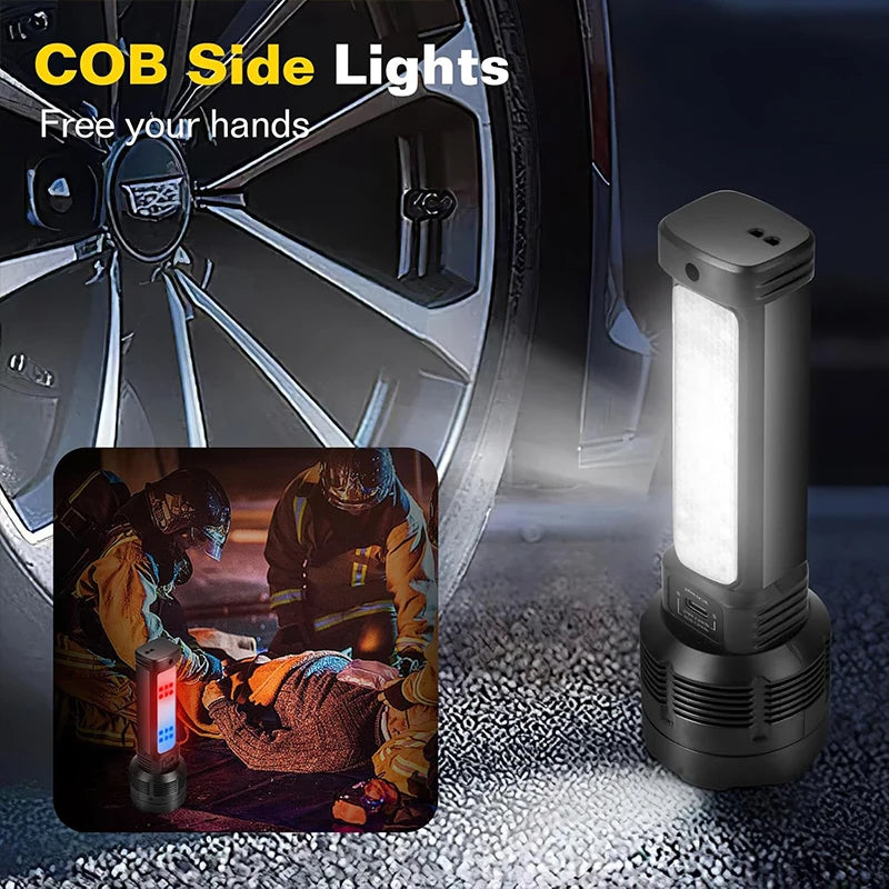 Lampe de poche LED à énergie solaire avec lumière latérale