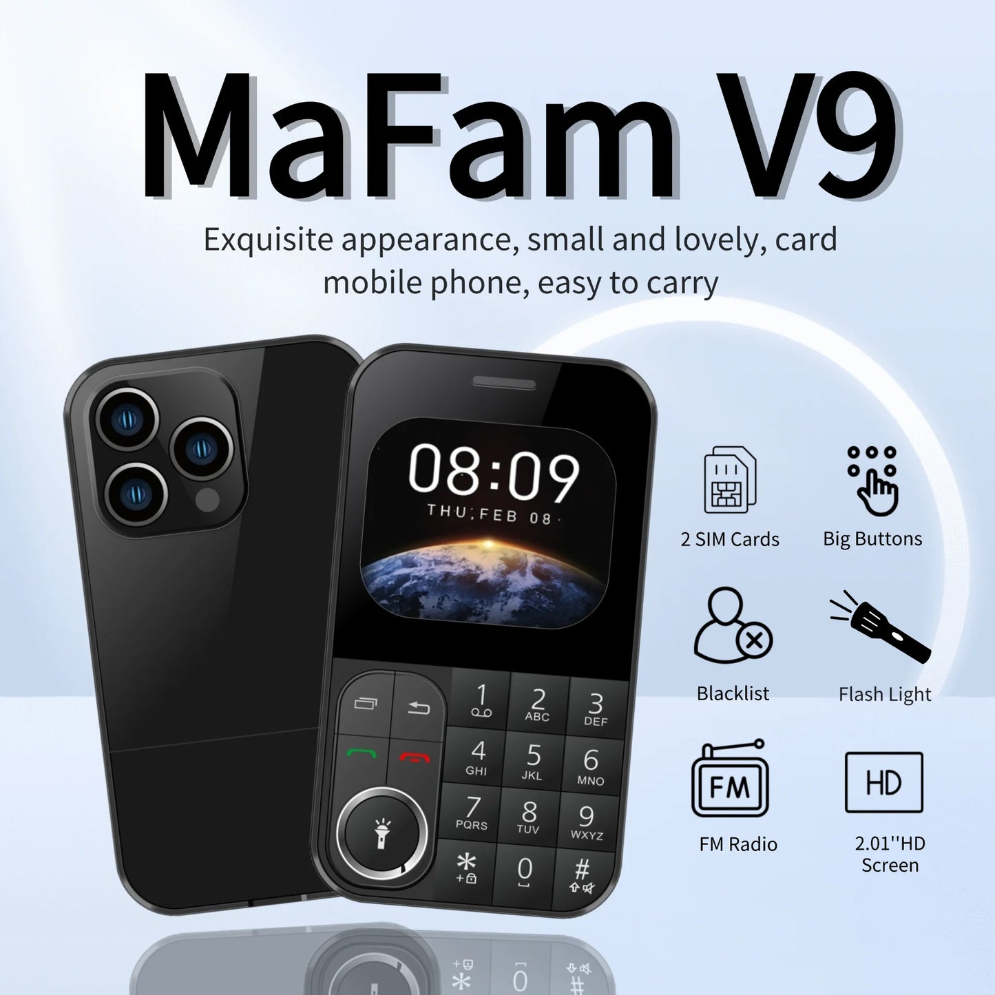 Téléphone portable Super mince double SIM