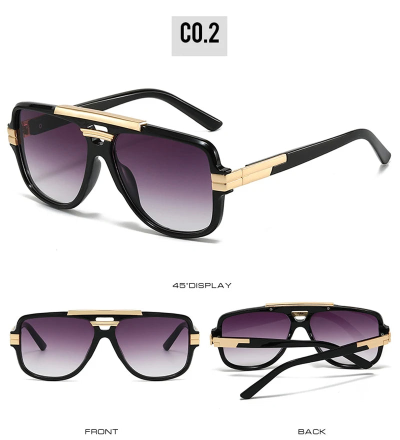 Lunettes de soleil carrées rétro pour hommes