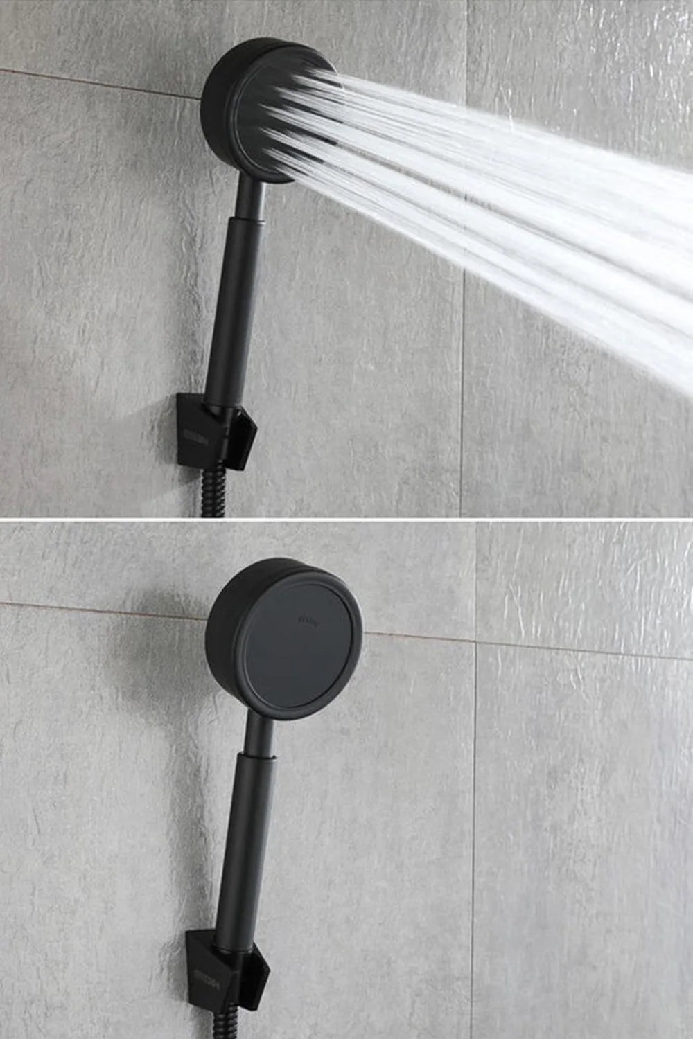 Pommeau de douche noir haute pression