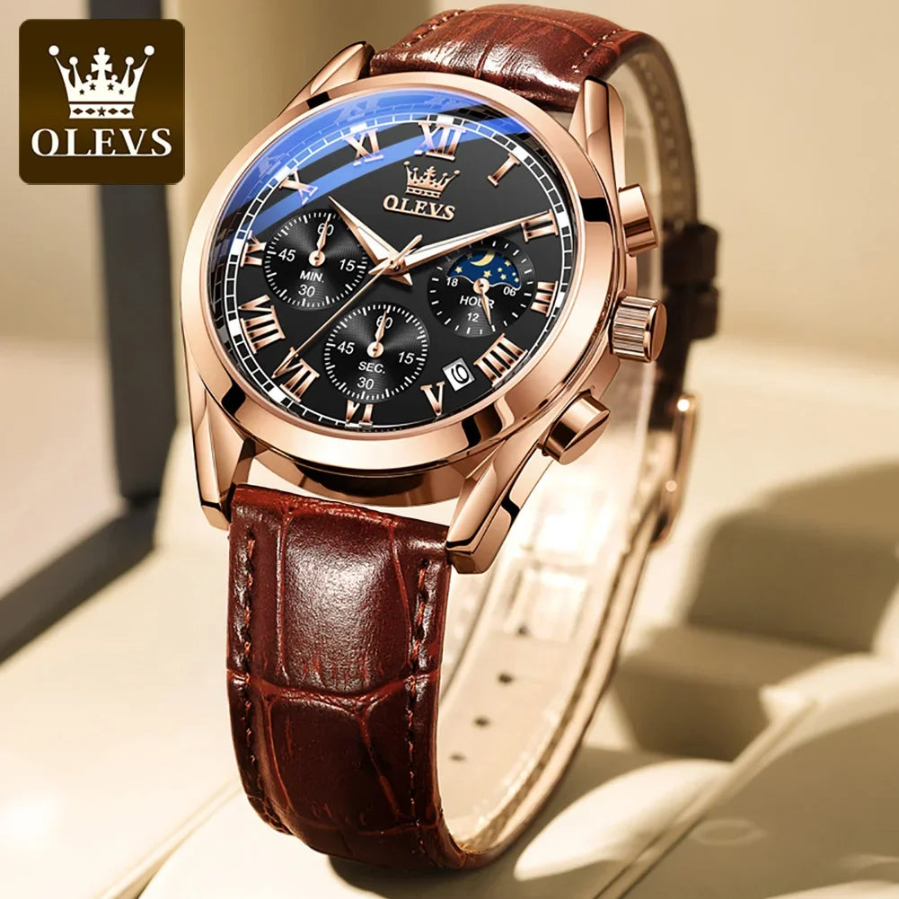 Montre de luxe en cuir pour hommes