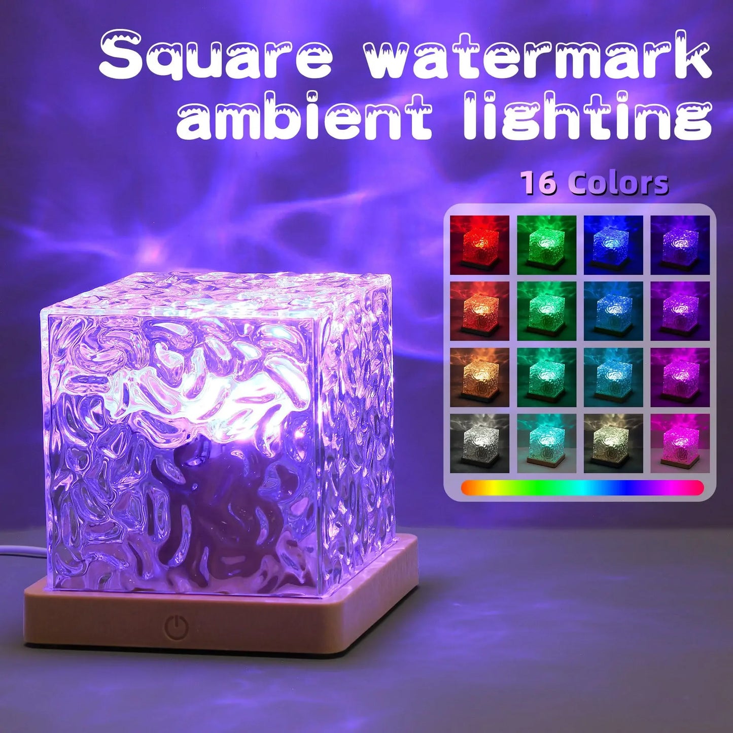 Projecteur Ondulation d'Eau, Lumière Apaisante 16 Couleurs