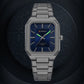 Montre d'affaires rectangulaire pour hommes