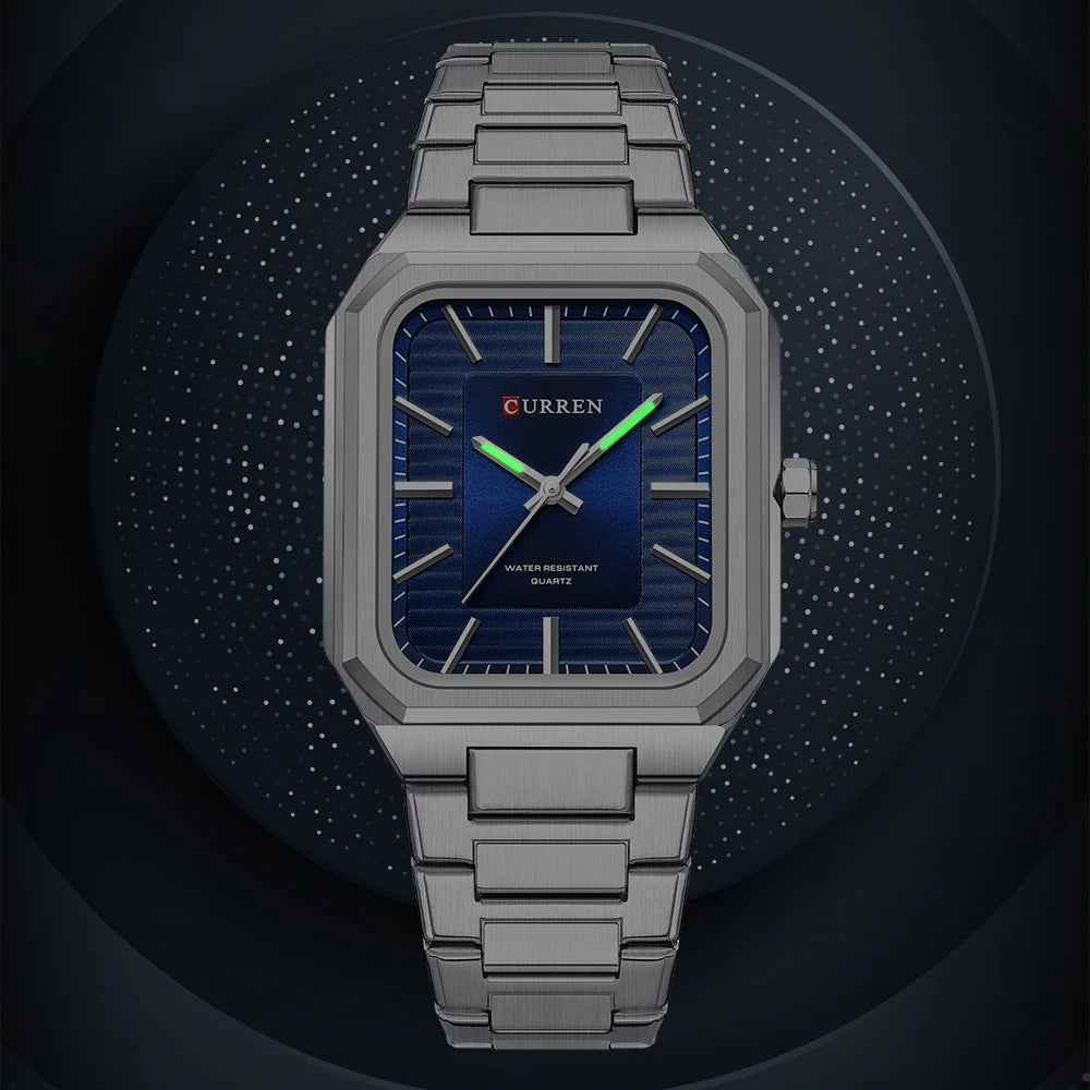 Montre d'affaires rectangulaire pour hommes