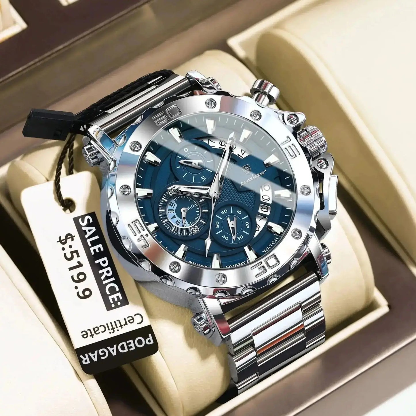 Montre de luxe lumineux pour hommes