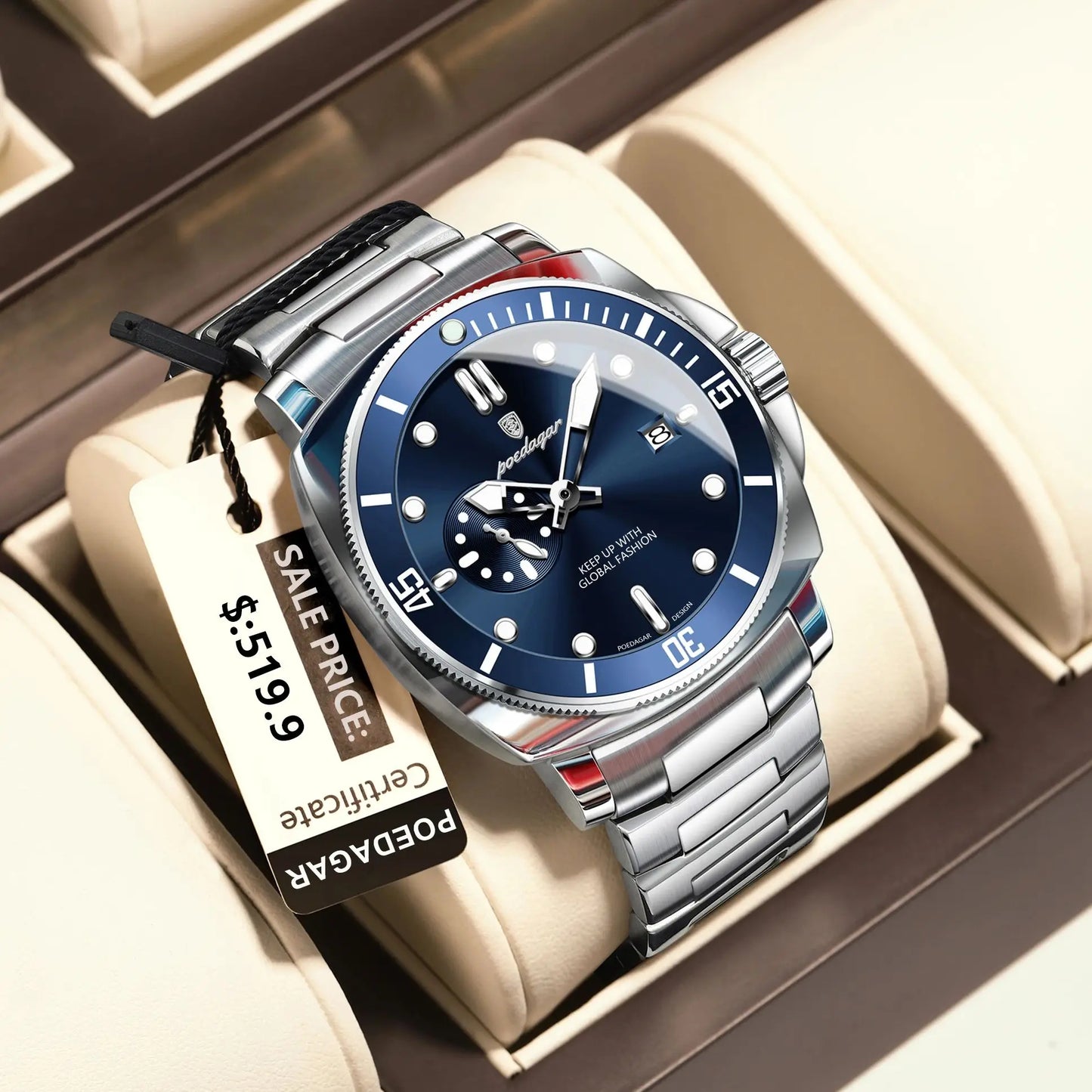 Montre-bracelet d'affaires pour hommes
