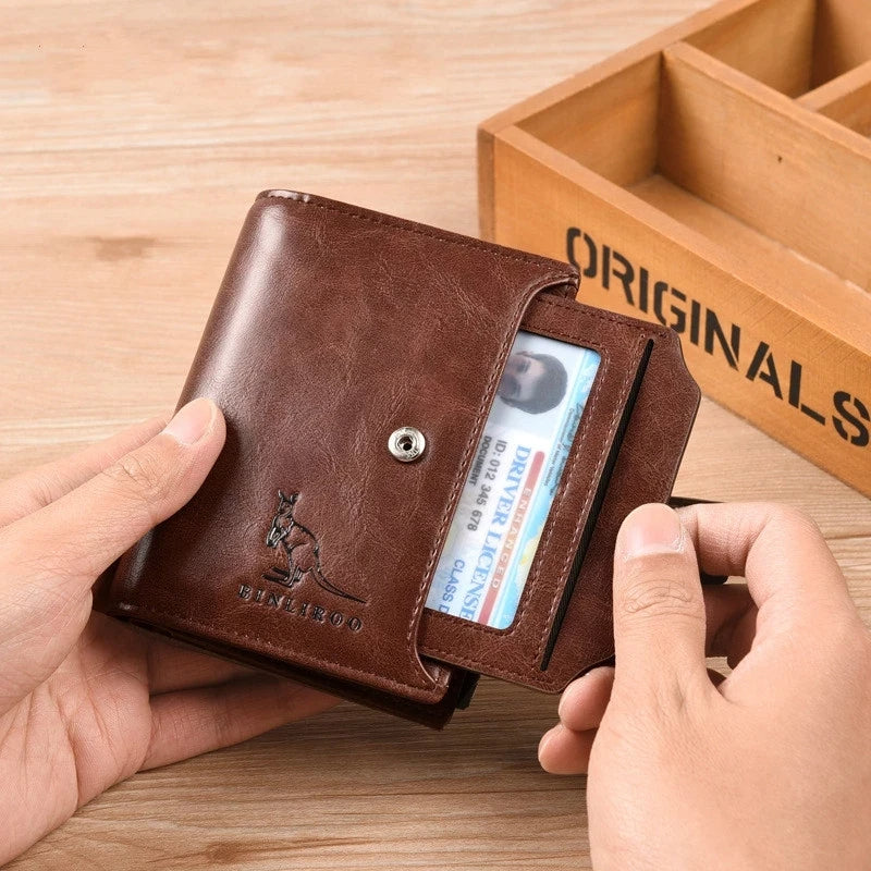 Portefeuille de luxe en cuir Pu pour hommes