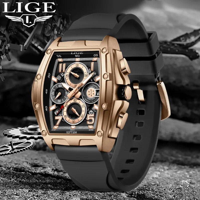 Montre d'affaires carrée pour hommes