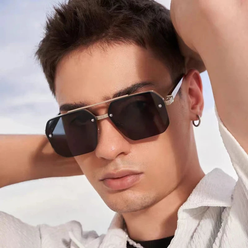 Lunettes de soleil carrée pour hommes