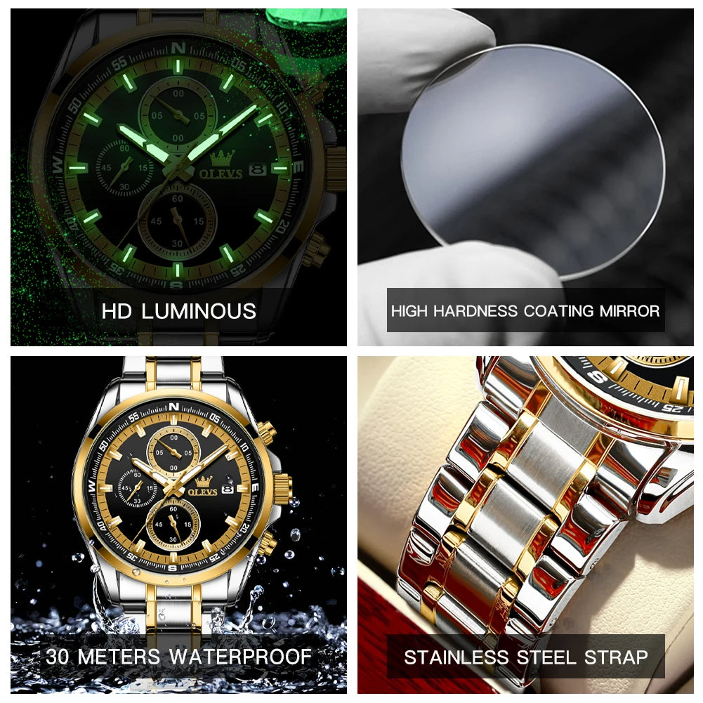 Montre à Quartz chronographe pour hommes