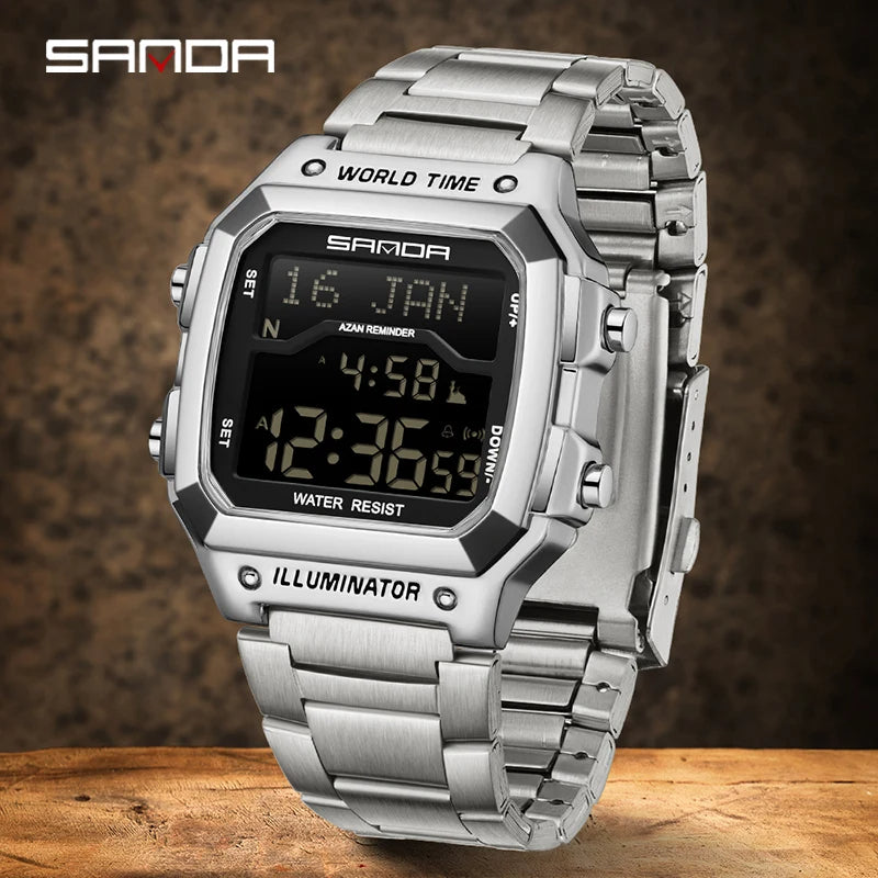 Montre électronique étanche pour homme