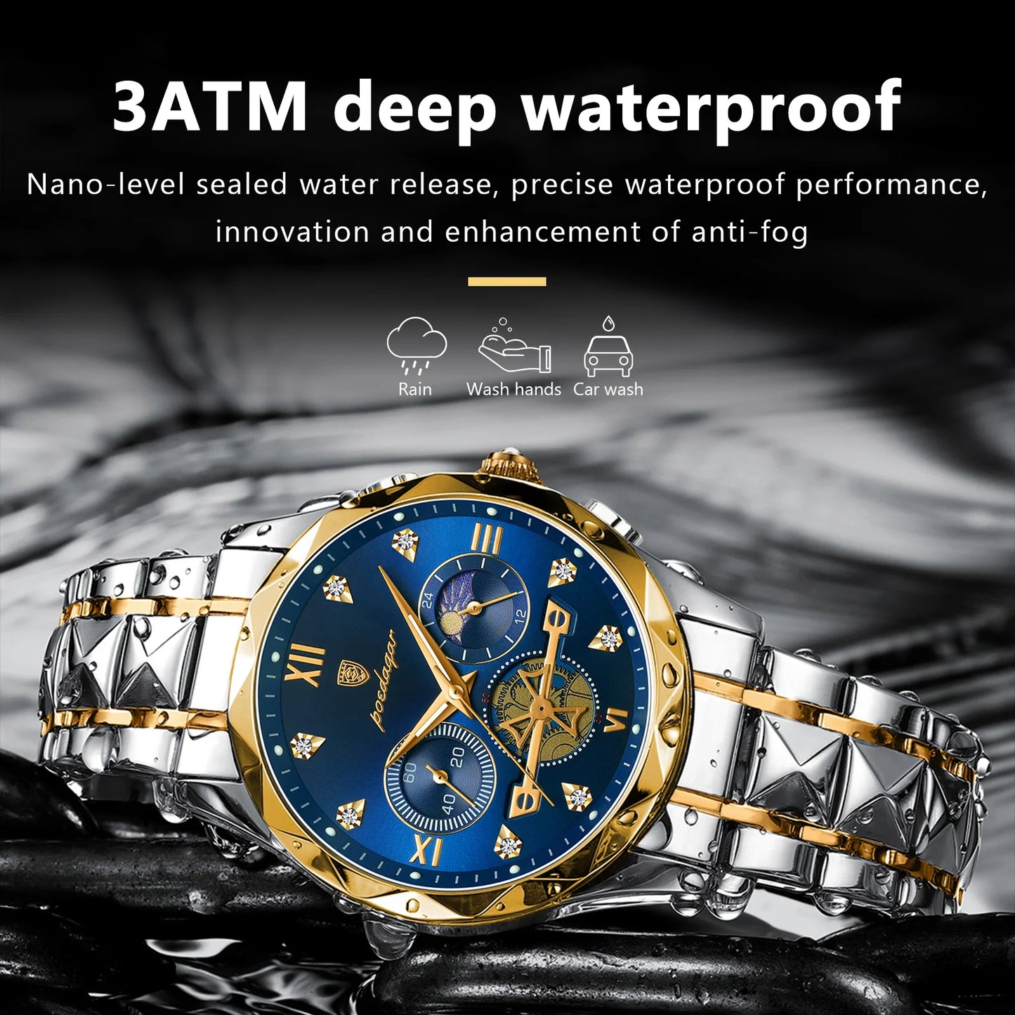 Montre chronographe de luxe pour hommes