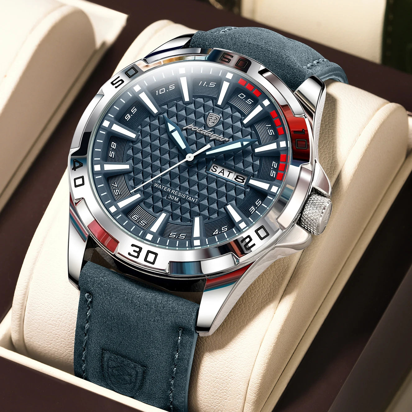 Montre à quartz lumineux pour hommes