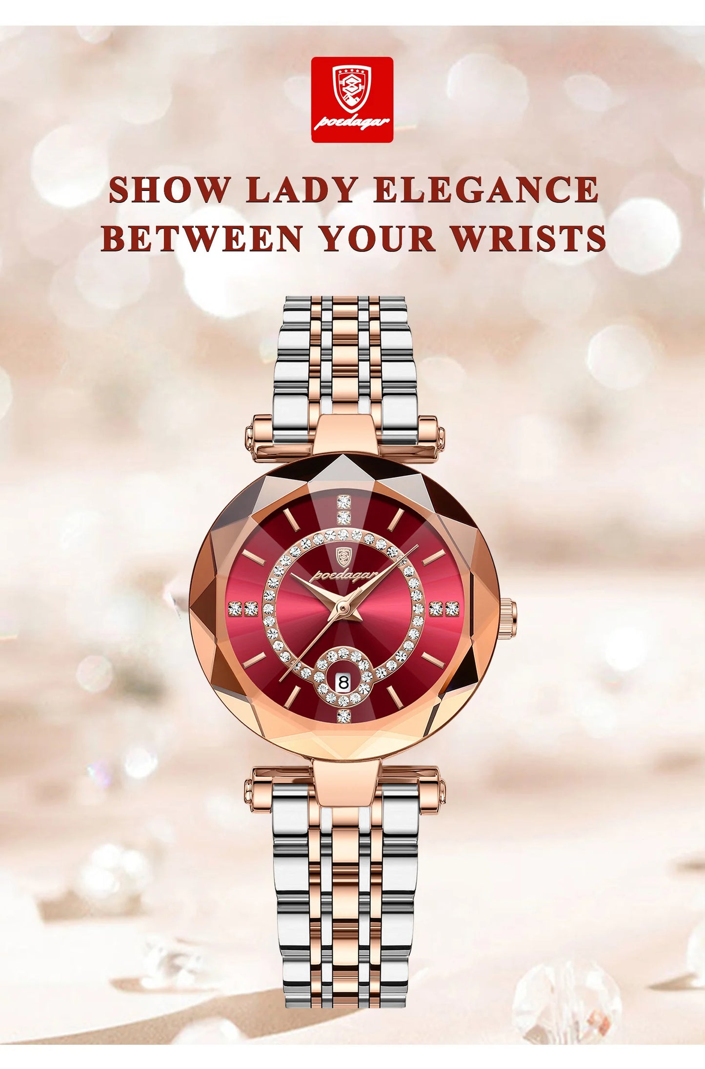 Montre brillante de luxe pour femme