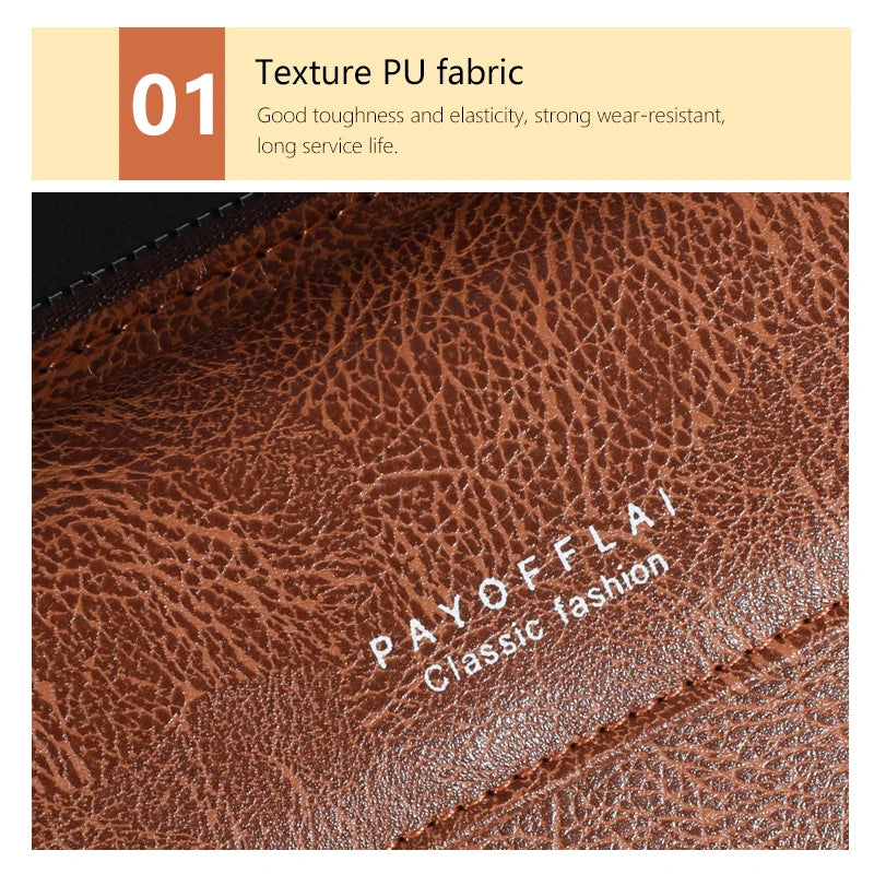 Sac à main à fermeture éclair en PU pour hommes