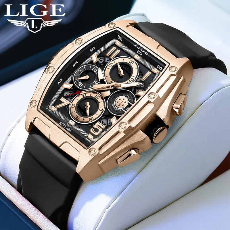 Montre d'affaires carrée pour hommes