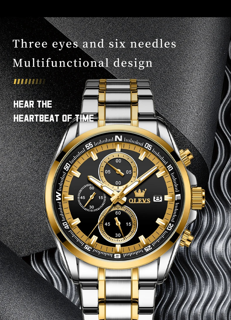 Montre à Quartz chronographe pour hommes